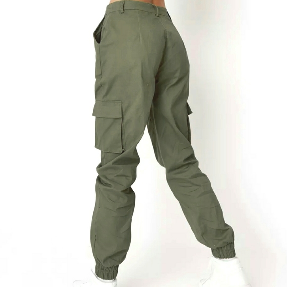 NWOT Khaki Cargo Pants / Army Joggers - Picture 3 of 5